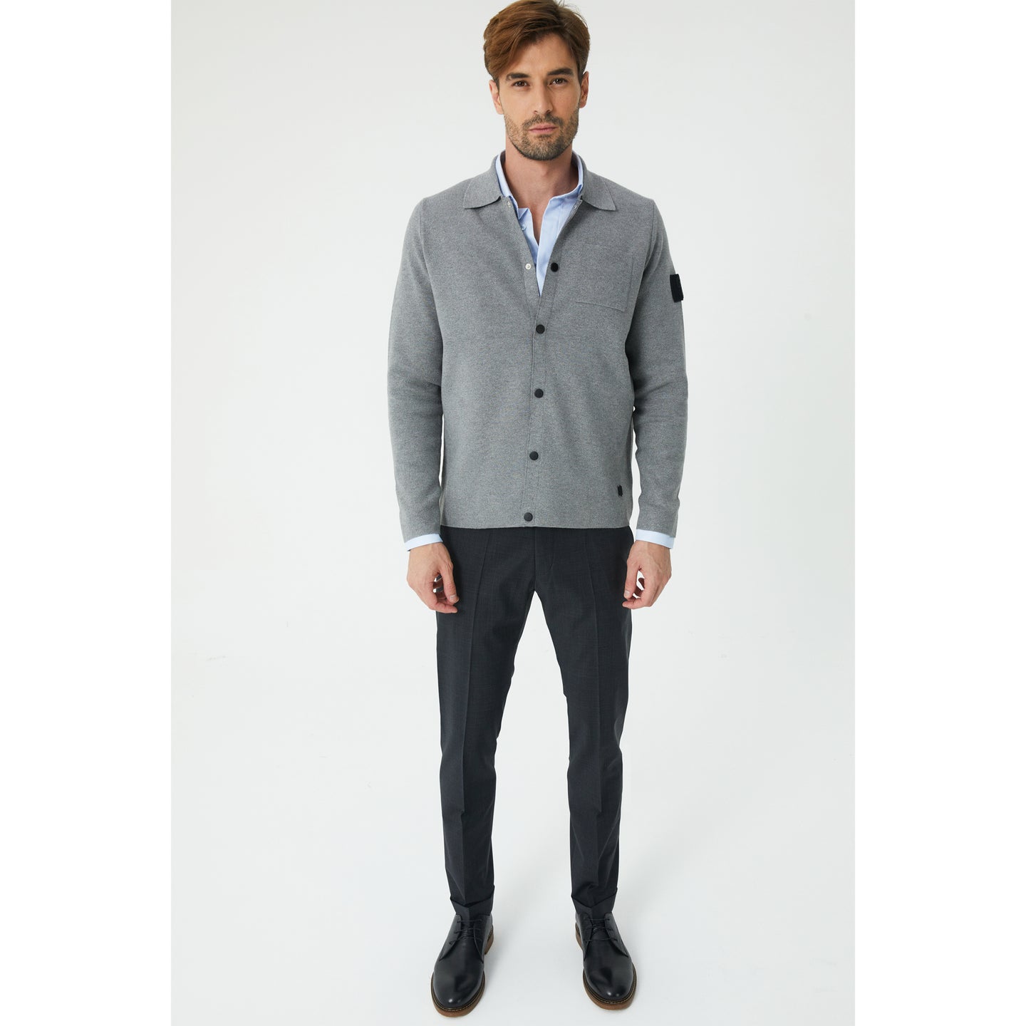 Grey Buttoned Cardigan